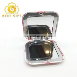 70mm Personalised Designer Red Flowers Printing Compact Mirror thumbnail-5