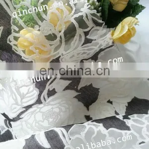 Flower Pattern Burnour Organza Fabric For Fashion Dress thumbnail-1