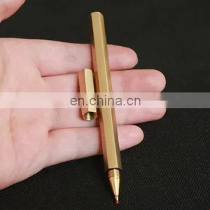 High Quality Hexagon Gel Ink Brass Pen thumbnail-2