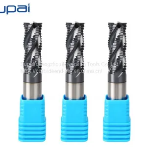 3 / 4 FLUTE SOLID CARBIDE Fresa per Sgrossatura COARSE PITCH PROGRESSIVE UNEQUAL INDEX ROUGHING SINGLE END MILLS thumbnail-1