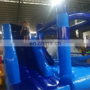 2020 Airtight Blue Compound Design Inflatable Bounce House for Kids Indoor or Outdoor Fields thumbnail-5