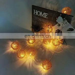 2020 New Golden Iron Wire Ball String LED Battery Metal Ball String Light thumbnail-5