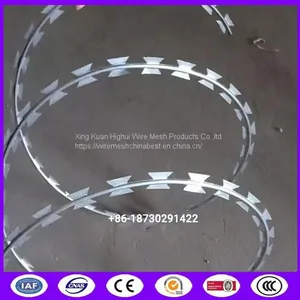 Unclipped Razor Ribbon Wire Razor Concertina Wire Coil Security Barrier thumbnail-1