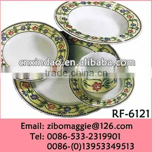 Round Porcelain Luxury Dinnerware With Csutom Print for Promotion Tableware thumbnail-1