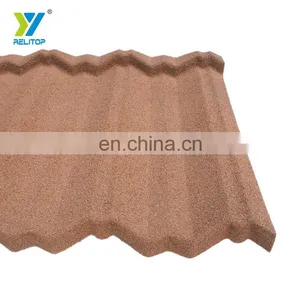 Modern Style Coffee Black Nosen Type Stone Coated Steel Roof Tile 0.3mm 0.35mm 0.4mm 0.5mm Metal Roofing Sheet thumbnail-5