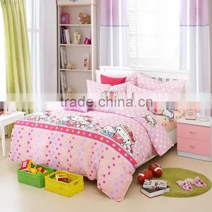 Lovely Cartoon Kids Design Cat Print Double Size Bed Sheet Set Best Selling Items Kids Bedroom Set Girls Set thumbnail-1