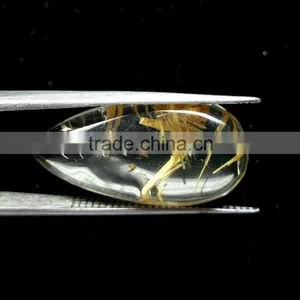 Natural Yellow Rutile Cabs Stone Wire Wrapped Rutile / Smooth Rutile thumbnail-1