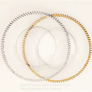 Pretty Design Round Under Clear Glass Beaded Charger Plate With Promotional Price thumbnail-1