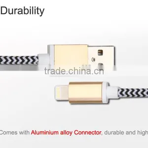 Attractive Mfi Usb Cables With Nylo Briaded and Metal Housing thumbnail-3