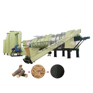 Continuous Almond Shell Cashew Shell Hazelnut Shell Sawdust Carbonization Furnace thumbnail-1