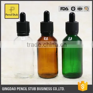 Wholesale Glass Bottles Amber Green 60ml 30ml Glass Bottles With Dropper With Childproof Evident Cap Boston Round Glass Bottle thumbnail-1