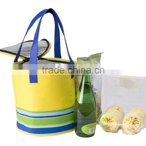 Large Round Reusable Insulated Picnic Cooler Shopping Bag thumbnail-3
