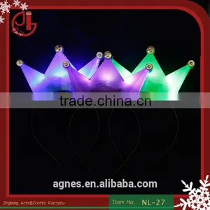 Children Kids Party Birthday Festival LED Light Cap Hat Crown King/ Princess Girls Handmade Headband thumbnail-1