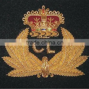 Embroidery Hand Made Machine Bullion Badges Passementerie Cap Cord Aigullettes Ecussons Patches Rank Shoulder Mark thumbnail-1