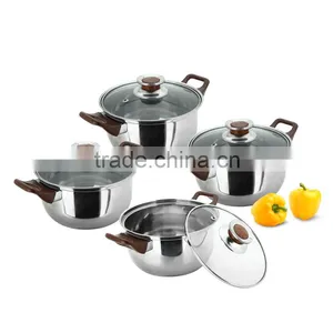Capsule Bottom Pots and Pans Mirror And Sand Polish For Stainless Steel 8 Piece Cookwares Set thumbnail-2
