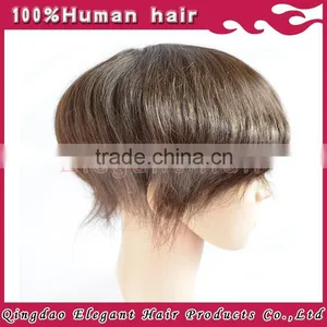 Natural Color Indian Remy Hair Bleach in Front Natural Looking Toupee for Black Men thumbnail-1