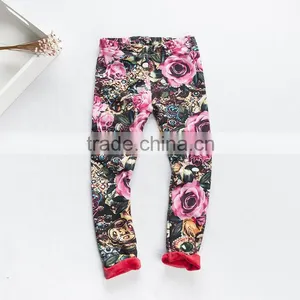 2015 Children Autumn & Winter Printing Kids Leggings Girl Add Wool Legging Baby Girl Keep Warm Pants With Six Colors thumbnail-3