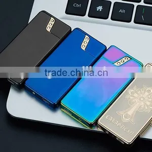 NEWLY Colorful Ultra-thin Portable Design Electronic CIgarette Lighter USB Charging 2 Sided Lighter thumbnail-2