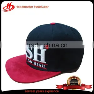 Custom 3D Embroidery 6 Panels Snapback Caps and Suede Leather Brim thumbnail-2