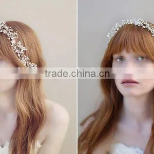 Luxury Handmade Rhinestone Pearl Hair Band New Brand Bridal Hair Accessories thumbnail-3