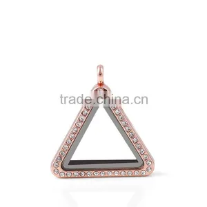 High Grade Alloy Living Floating Glass Magnetic Triangle Locket Pendant Wholesale China thumbnail-4