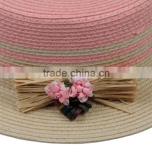 New Colorful Fashion Flat Beach Straw Hat thumbnail-3