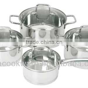 8Pcs Geman Technologic Capsule Bottom China Stainless Steel Cookware Set,glass Lid Kitchenware Pots and Pans thumbnail-1