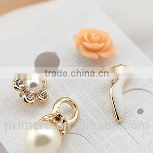 New Sexy Flowers Heels Shoe Asymmetric Earrings Women 18K Gold Plated thumbnail-6