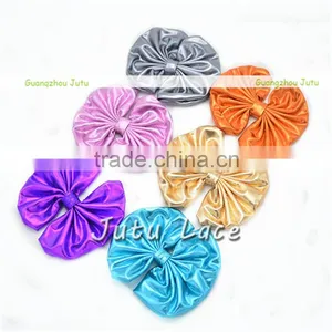 Wholesale DIY Craft Decorative Flowers Hair Bows -Big Shiny Fabric Golden Bowknots Garment Accessories thumbnail-4