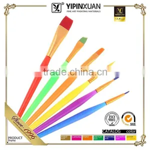 In Stock 6Pcs Nylon Hair Plastic Handle Artist Paint Brush Quality Choice thumbnail-1