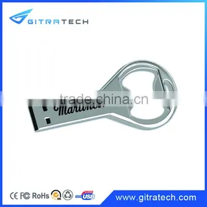 Bottle Opener Stainless Steel USB Flash Drive Key Shape With Logo and Lanyard thumbnail-3