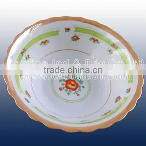 Wholesale Ceramic Porcelain7.5" Round Fruit Plate With Green Leaf Decal thumbnail-2