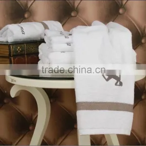 White Color Towels Hotel Towels Embroidery Logo thumbnail-1