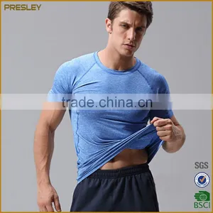 2016 Custom Design 100% Cotton Men's Heather Plain Round Neck Sports T Shirt thumbnail-4