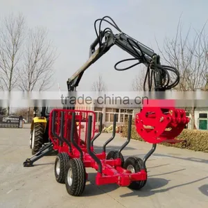 Best Quality!! Wood Loader With Hydraulic Crane/ Log Grapple With Trailer thumbnail-1