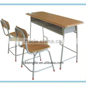 Wooden Werzalit Student Double Desk And Chair Set for Primary Student TF-8506 thumbnail-3
