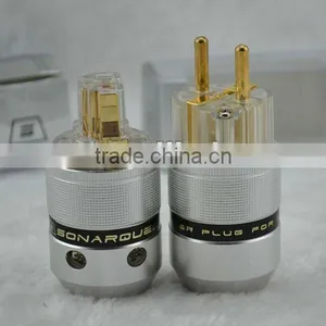 Sonar Quest Aluminum Metal + 24K Gold Plated EUR Power Plug & IEC Connector thumbnail-1
