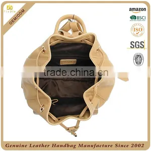 China Supplier Genuine Leather Hands Bags Online Shopping Backpack Women Drawstring Bag thumbnail-5