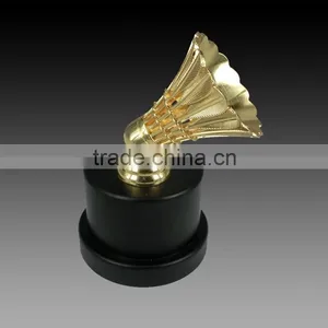 Golden Badminton Shuttlecock Award Black K9 Crystal Base Factory Direct Metal Metal Gold Sport Trophy Cup Quality Choice thumbnail-1