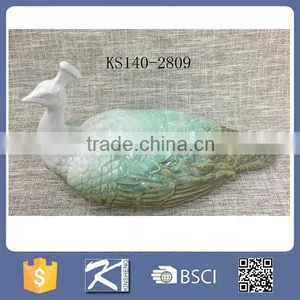 Gradient Color Home Decorative Porcelain Peacock Figurine thumbnail-6