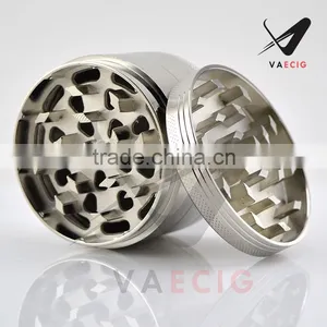 HERB GRINDER: High Quality Premium Craftsmanship! Large Silver 2.5" 4 Part Zinc Alloy Herb, Spice, Tobacco, and Pollen Grinder. thumbnail-5