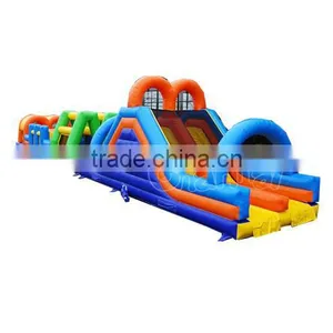 DOUBLE OBSTACLE RUN 27M Cheap Giant Adult Inflatable Obstacle Course for Sale thumbnail-1