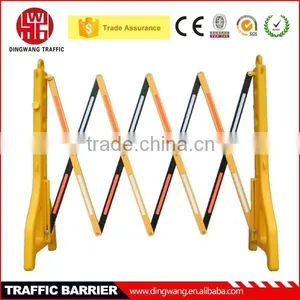 New Simple Yellow Plastic Manual Collapsible Barrier thumbnail-1