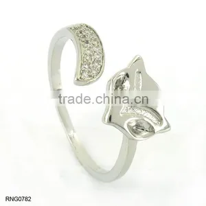 2015 Latest Design Diamond Copper Ring Plated Gold Wedding Ring Supplier thumbnail-2