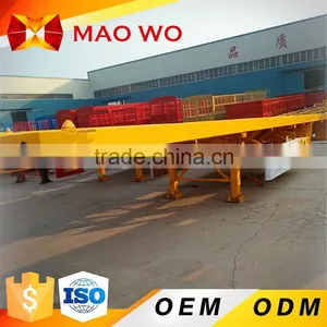China 20ft Flat Bed Trailer or 40 ft Flatbed Container Semi Trailer for Sale thumbnail-1