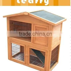 LEAFFY-Wooden With Asphalt Roof Rabbit House thumbnail-1