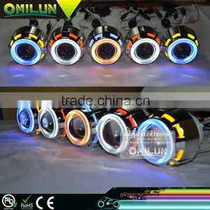 35W 2'' Inch Universal Motorcycle Headlight With Double Angel Eyes thumbnail-3