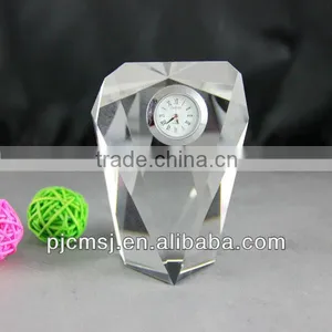 Crystal Glass Desktop Clock for Home Decoration or Gifts Souvenirs thumbnail-1