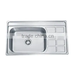 Stainless Steel Sink With Drainboard/ss304 Kitchen Sink/rectangular Sink thumbnail-1