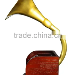 Rain Lane Antique Style USB SD Bluetooth Decoration Gramophone With Horn Music Box thumbnail-5
